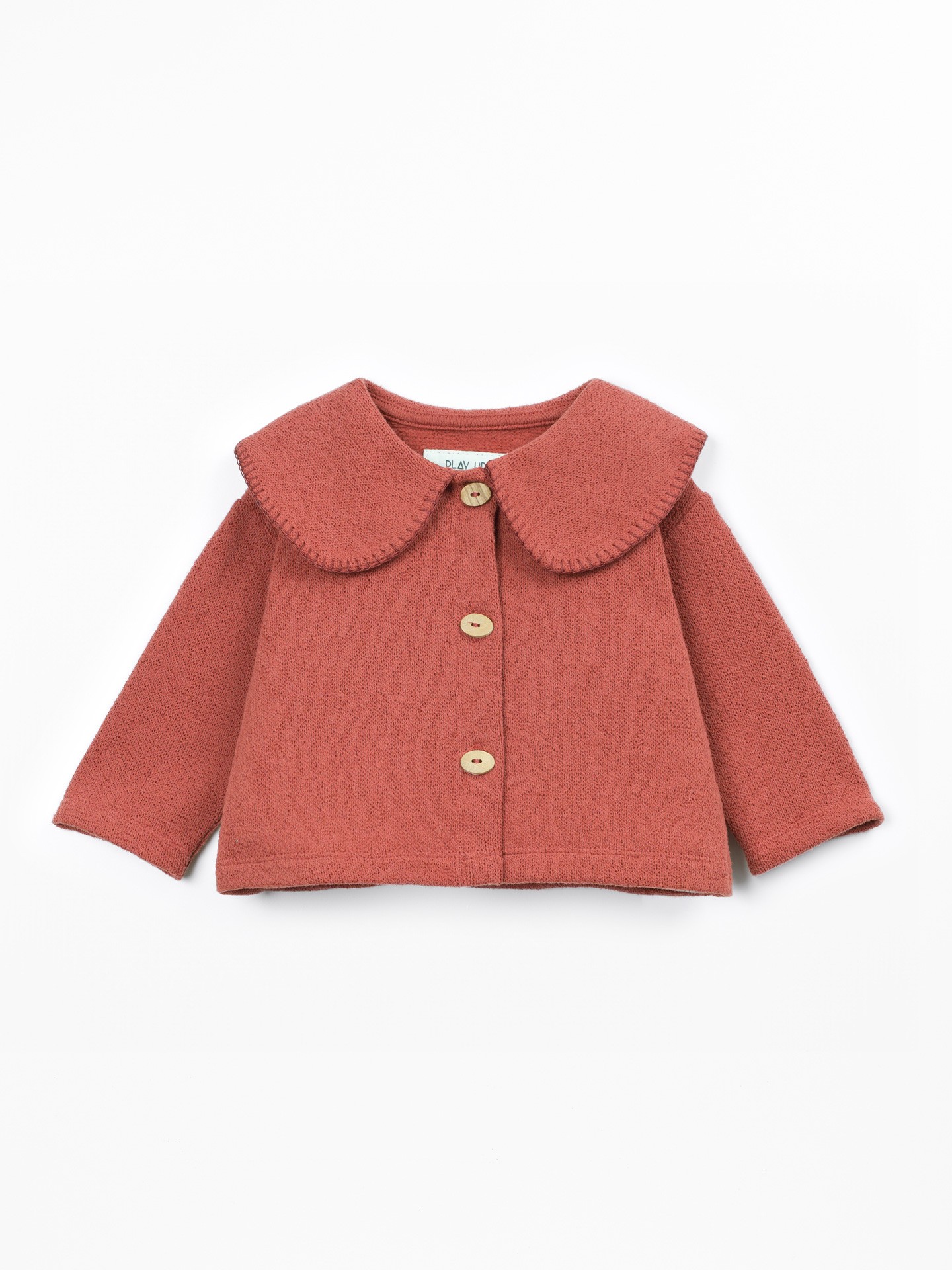 Knit jacket with recycled cotton