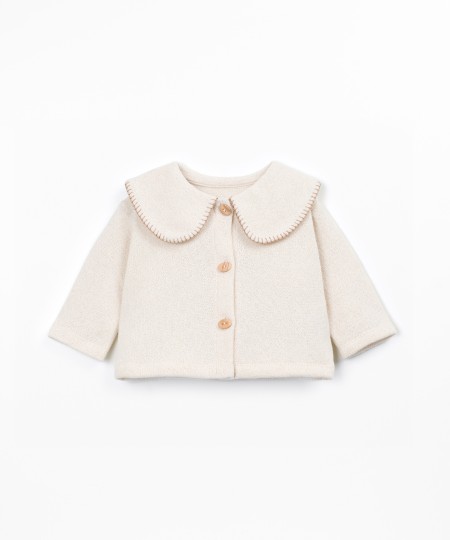 Knit jacket with recycled cotton