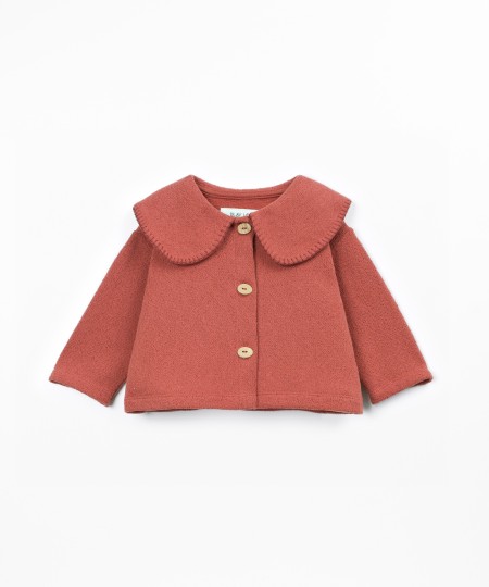 Knit jacket with recycled cotton