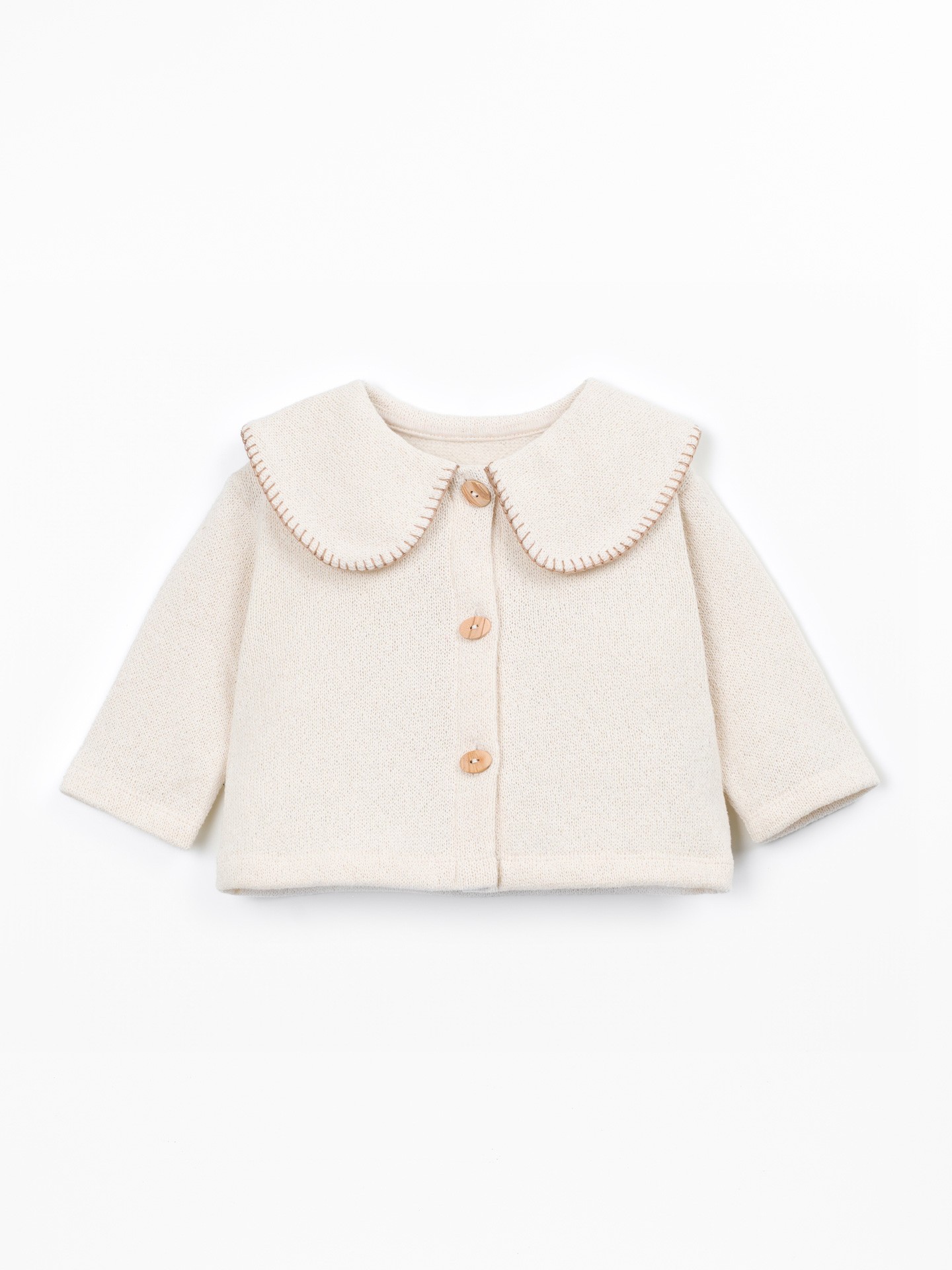 Knit jacket with recycled cotton