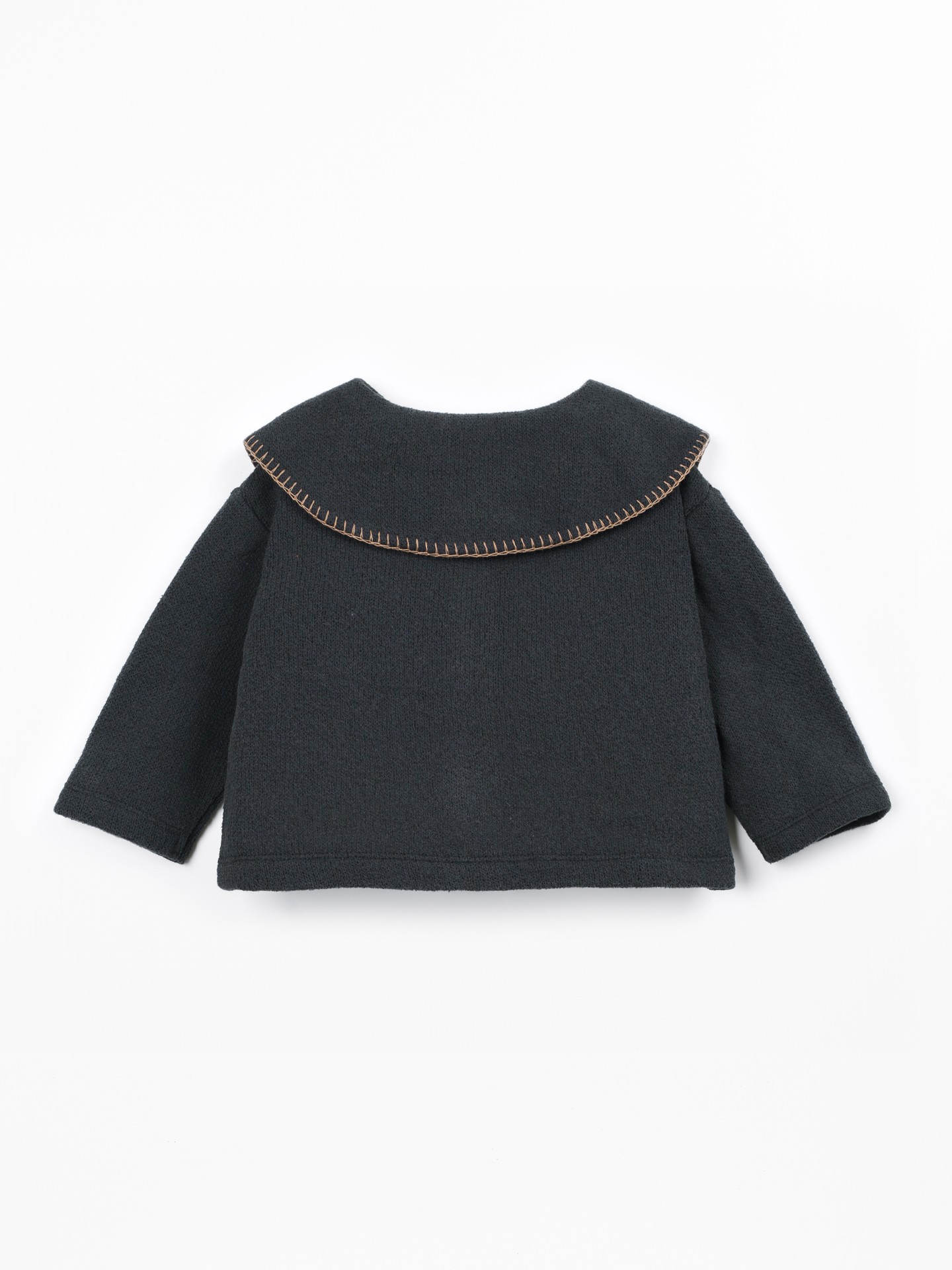 Knit jacket with recycled cotton