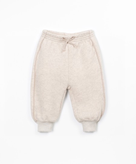 Knit pants with a blend of natural and recycled fibers