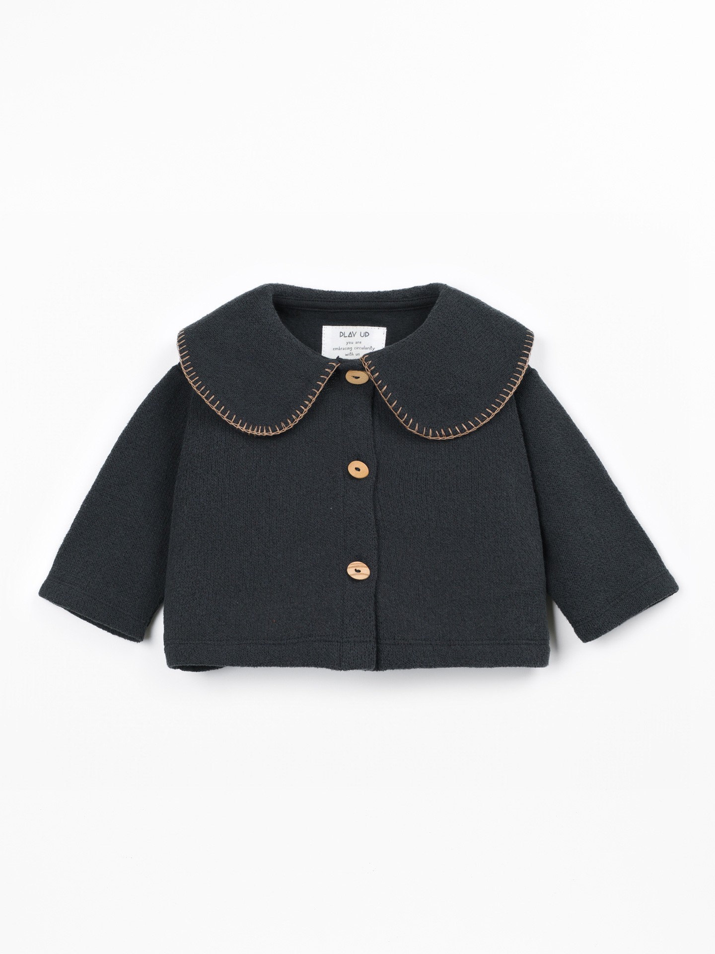 Knit jacket with recycled cotton