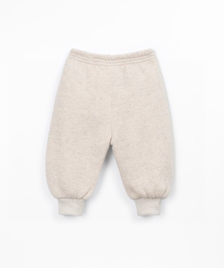 Knit pants with a blend of natural and recycled fibers