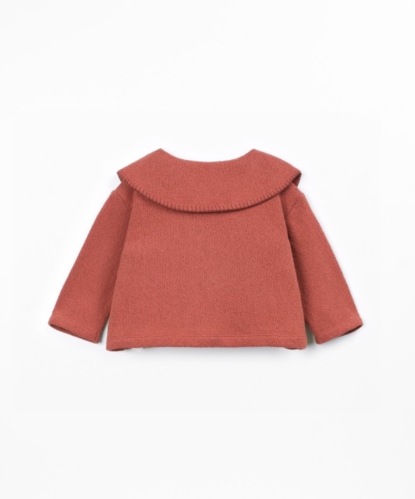 Knit jacket with recycled cotton