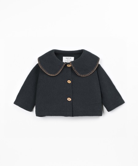 Knit jacket with recycled cotton