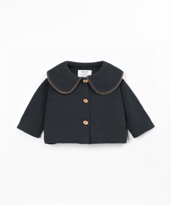 Knit jacket with recycled cotton