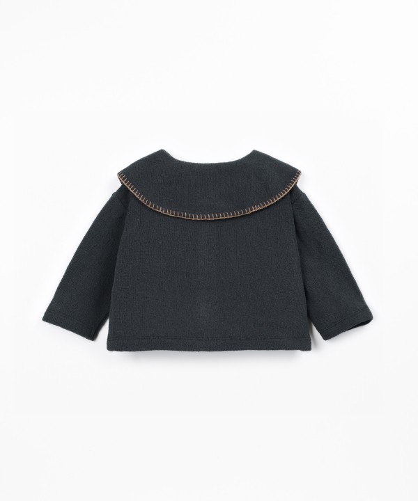 Knit jacket with recycled cotton