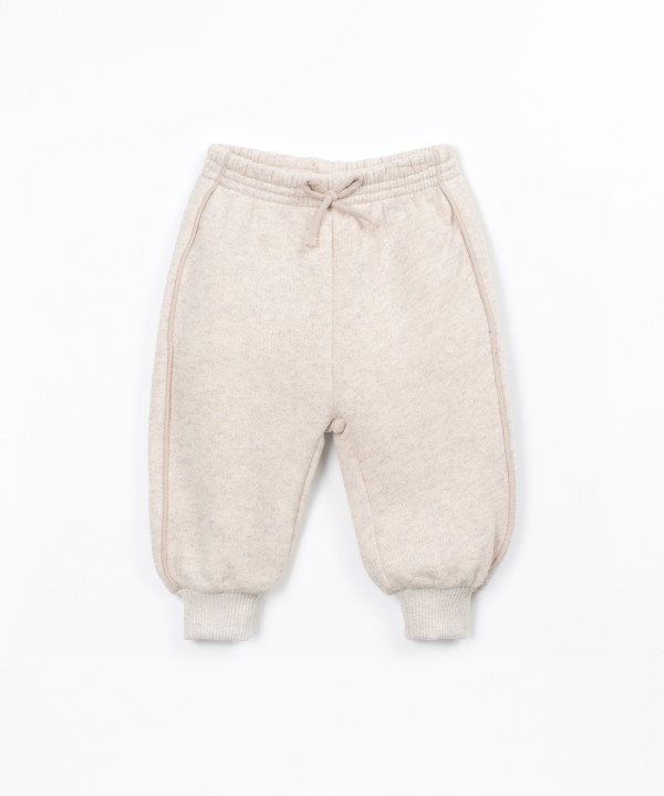 Knit pants with a blend of natural and recycled fibers