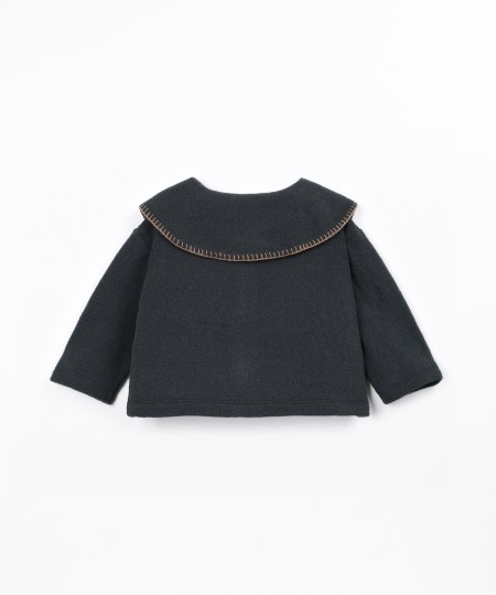 Knit jacket with recycled cotton