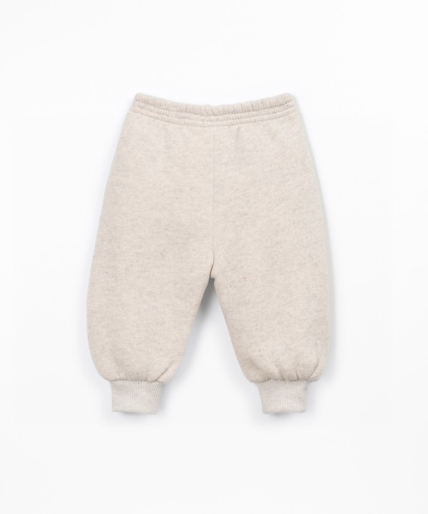 Knit pants with a blend of natural and recycled fibers