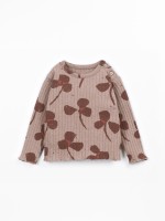 T-shirt en maille c�tel�e avec m�lange de fibres recycl�es