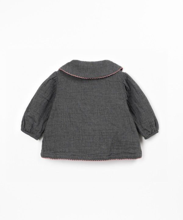 Fabric tunic with collar