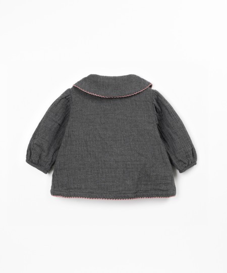 Fabric tunic with collar