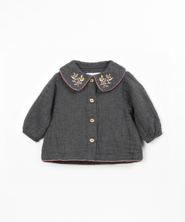 Fabric tunic with collar