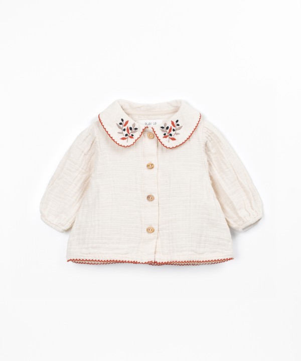 Fabric tunic with collar