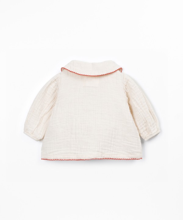 Fabric tunic with collar