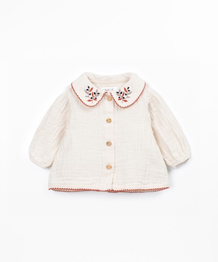 Fabric tunic with collar