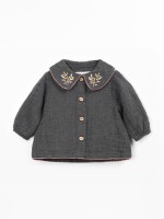 Fabric tunic with collar
