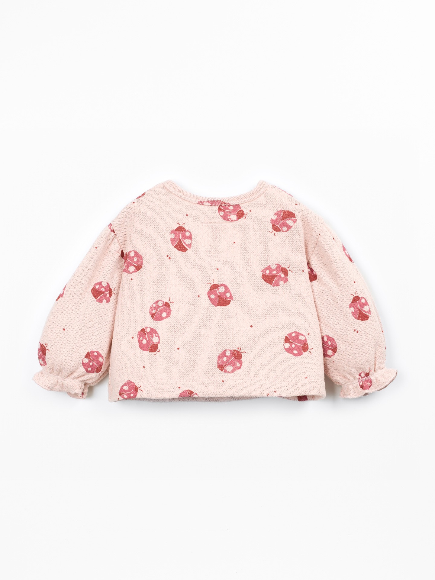 Knit sweater with a blend of cotton and recycled cotton