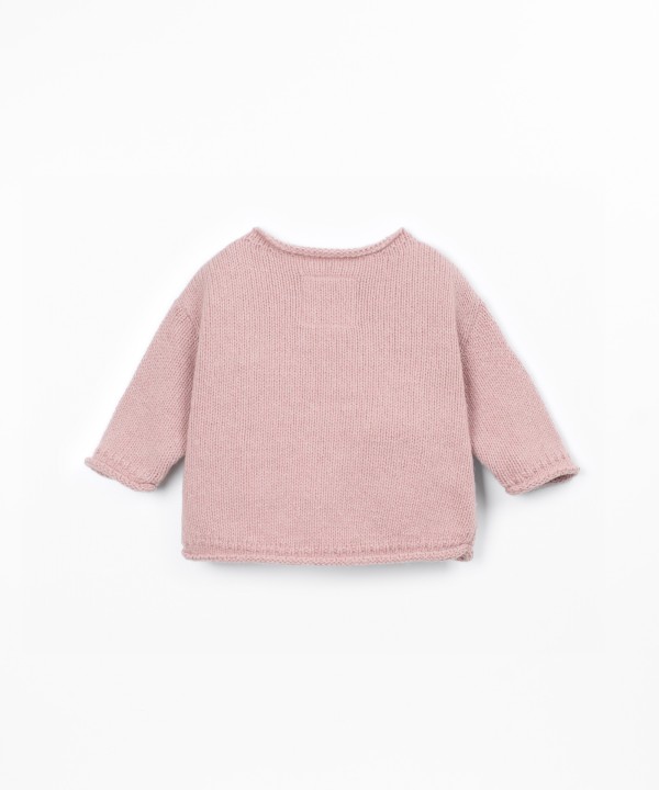 Camisola tricot com costa mais comprida