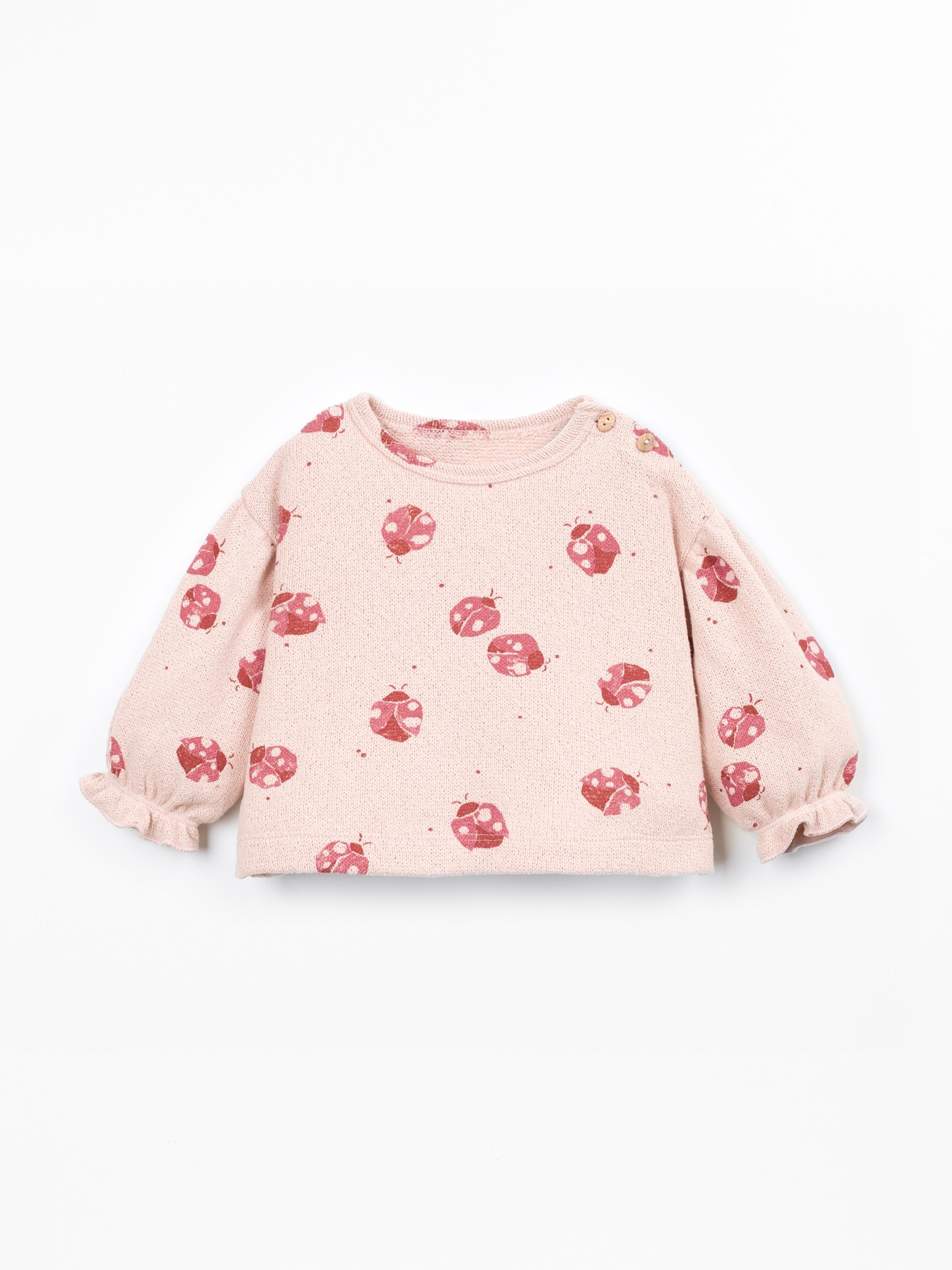 Knit sweater with a blend of cotton and recycled cotton