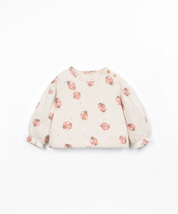 Knit sweater with a blend of cotton and recycled cotton