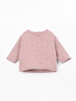 Camisola tricot com costa mais comprida