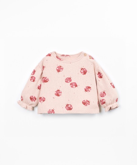 Knit sweater with a blend of cotton and recycled cotton