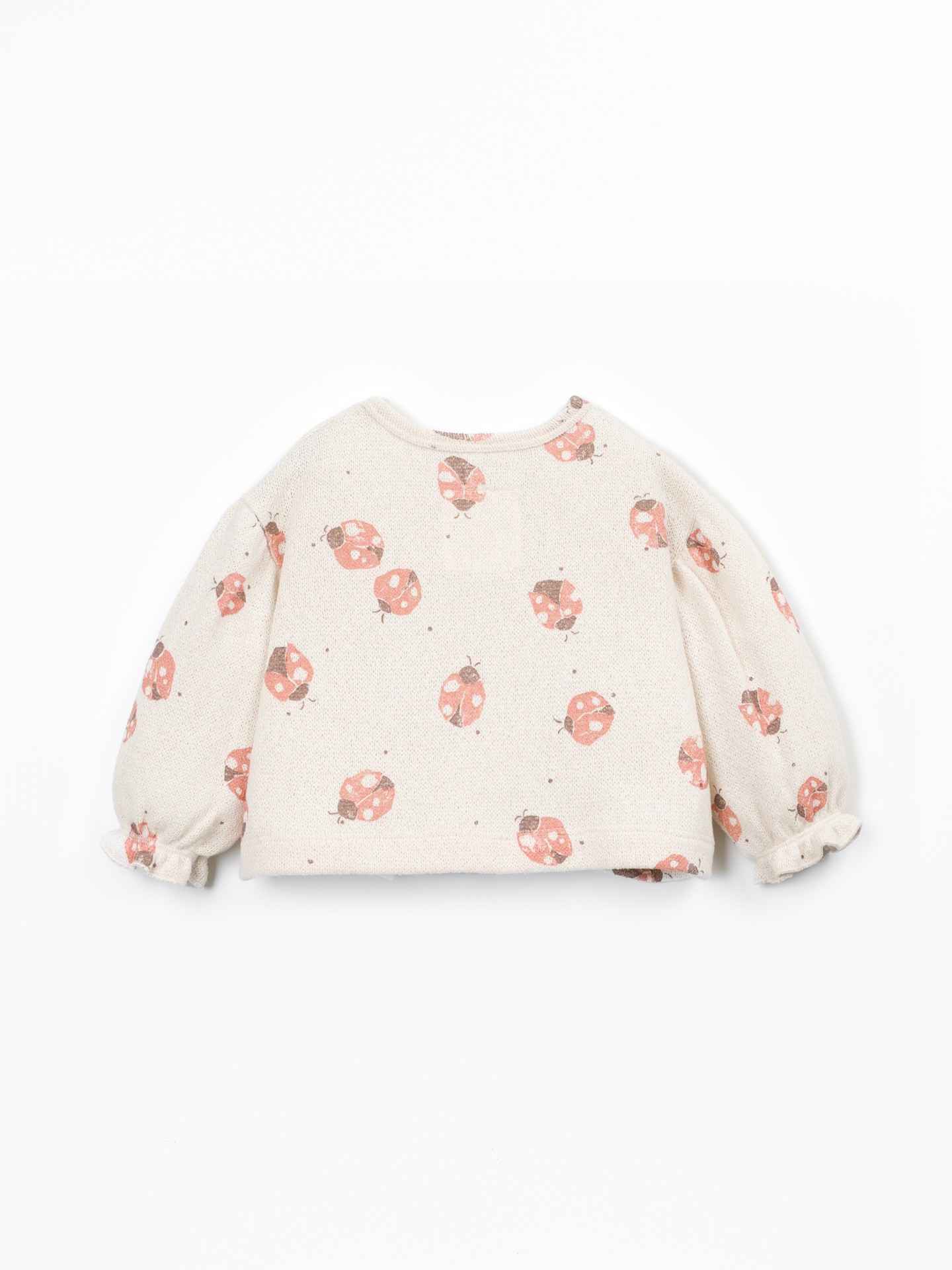 Knit sweater with a blend of cotton and recycled cotton