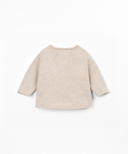 Camisola tricot com costa mais comprida