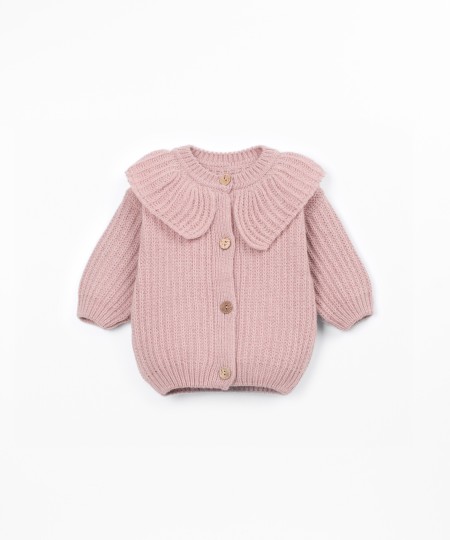 Cardigan en maille avec fibres recycl�es