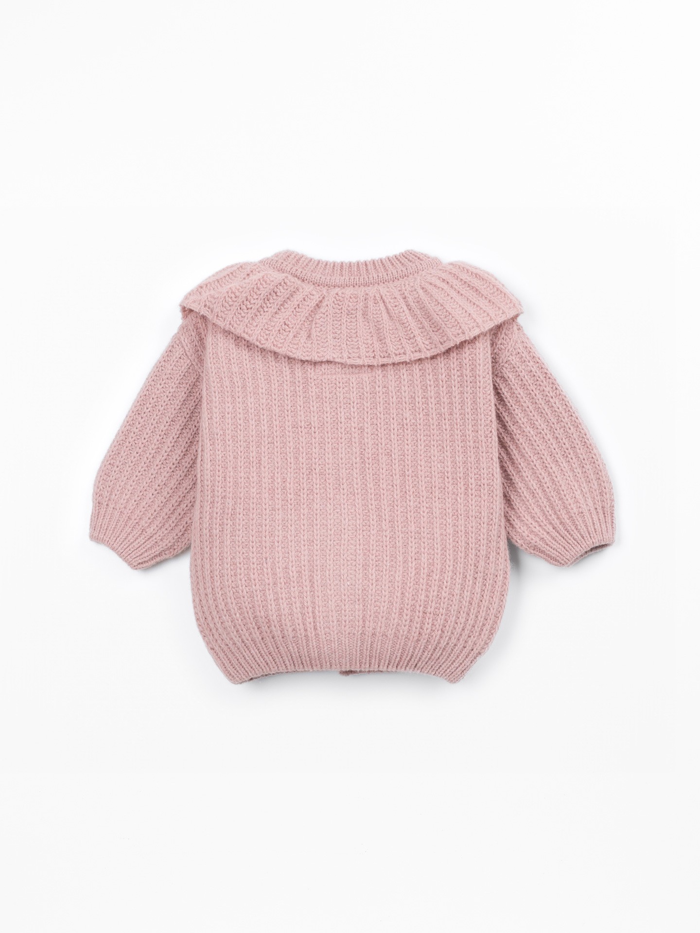 Knit cardigan with recycled fibers
