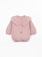 Knit cardigan with recycled fibers
