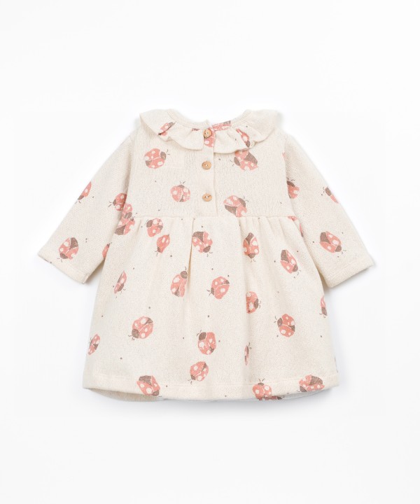Vestido de malha com estampado de joaninhas