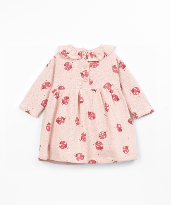 Jersey dress with ladybug print
