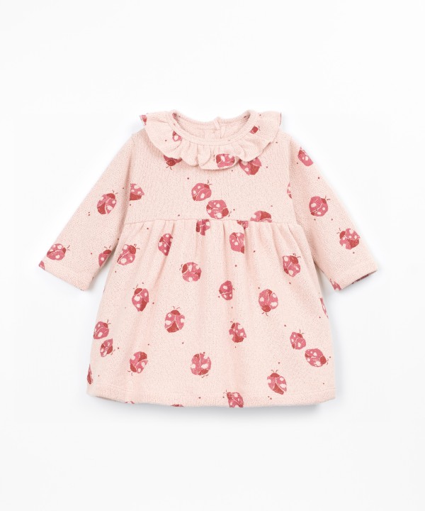 Jersey dress with ladybug print