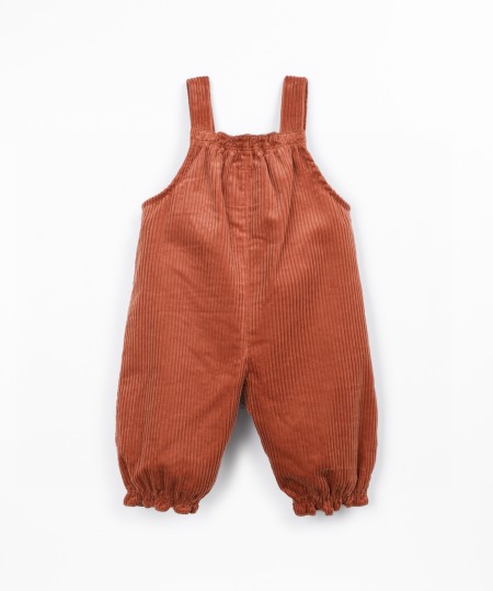 Corduroy dungarees with pocket