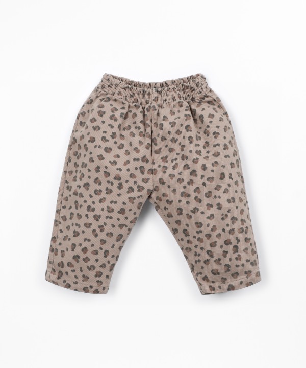 Printed twill trousers