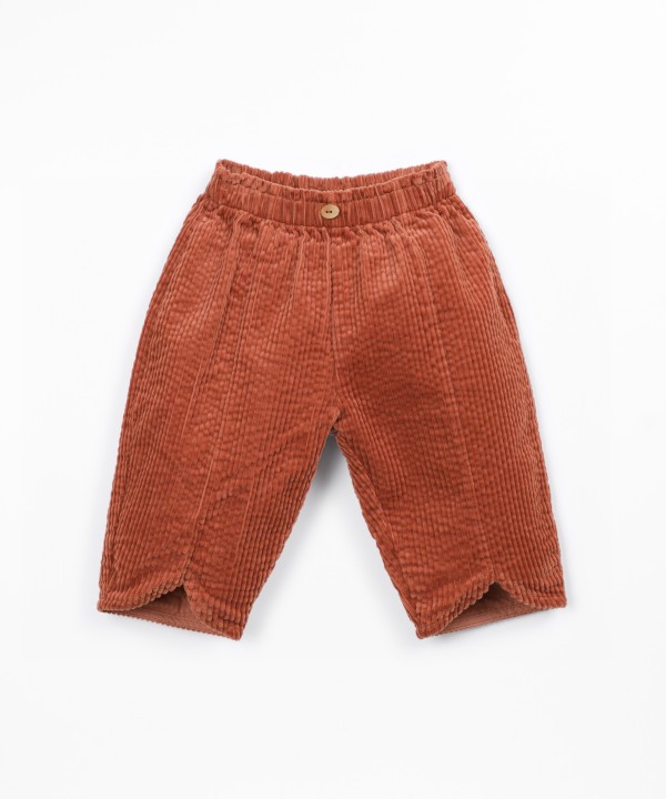 Pantaloni in velluto a coste con cintura elastica