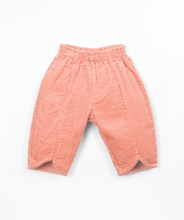 Pantaloni in velluto a coste con cintura elastica