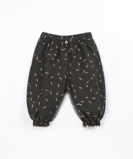 Pantalon en maille avec taille �lastique et imprim�
