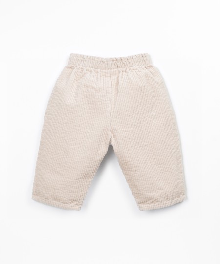 Corduroy trousers with elastic belt
