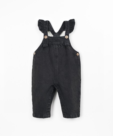 Tuta in denim con bottoni in cocco
