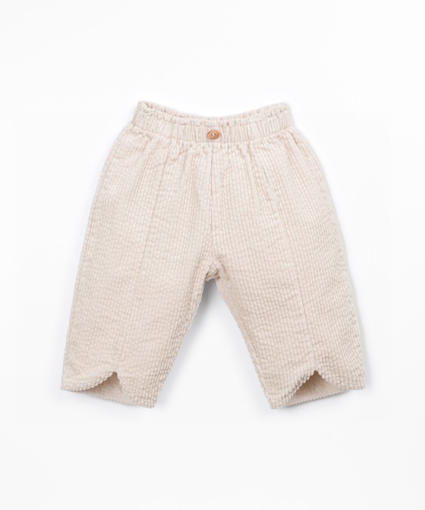 Pantaloni in velluto a coste con cintura elastica