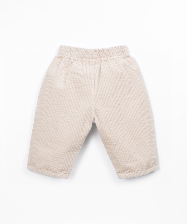 Pantaloni in velluto a coste con cintura elastica