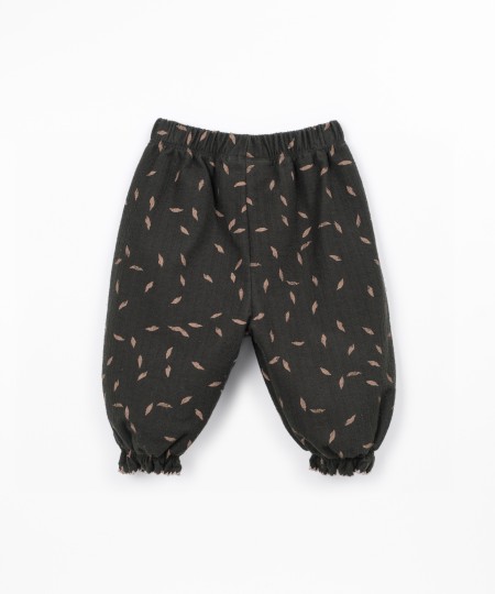 Pantalon en maille avec taille élastique et imprimé