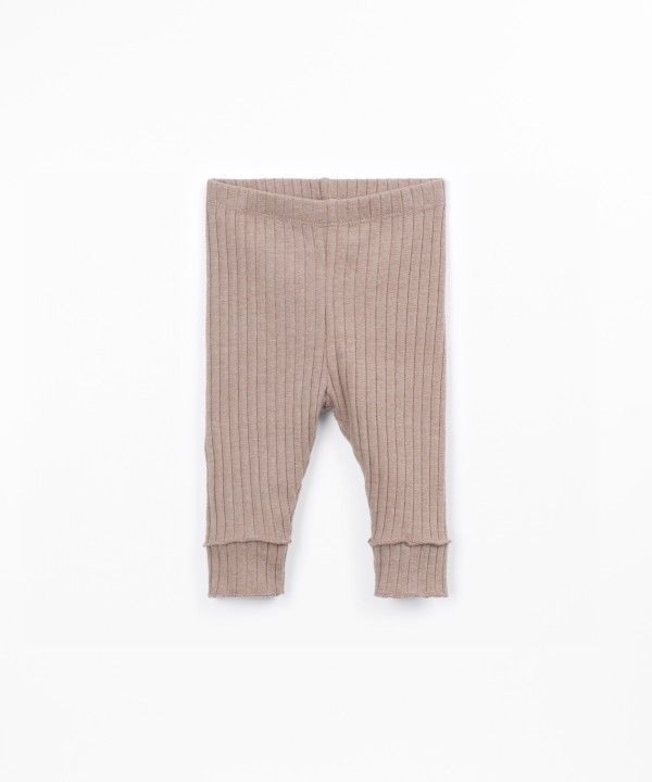 Leggings de malha canelada