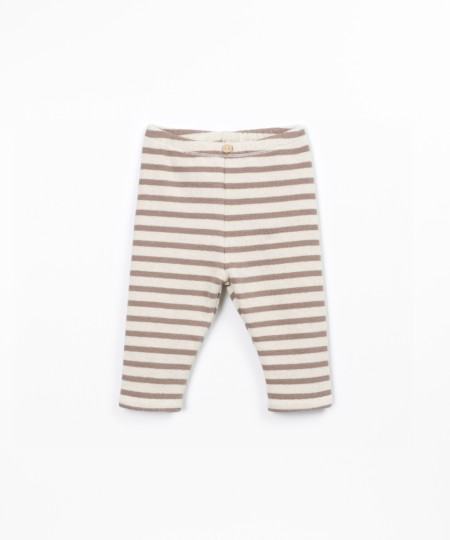 Striped jersey leggings in recycled cotton