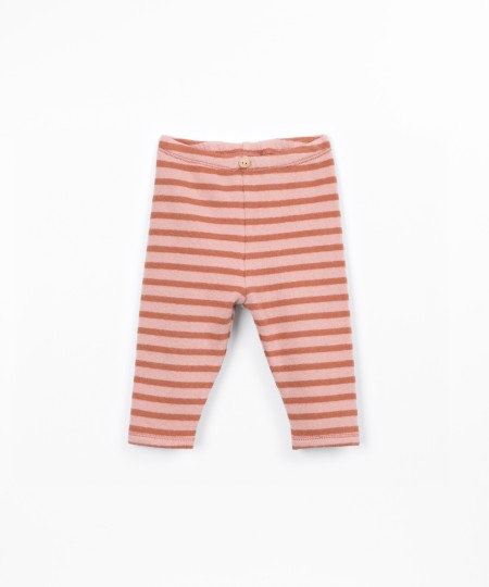 Striped jersey leggings in recycled cotton